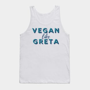 VEGAN LIKE GRETA in Muted Green and Blue - Climate Vegan Tank Top